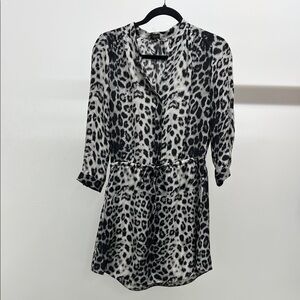 100% Silk Leopard Print Dress